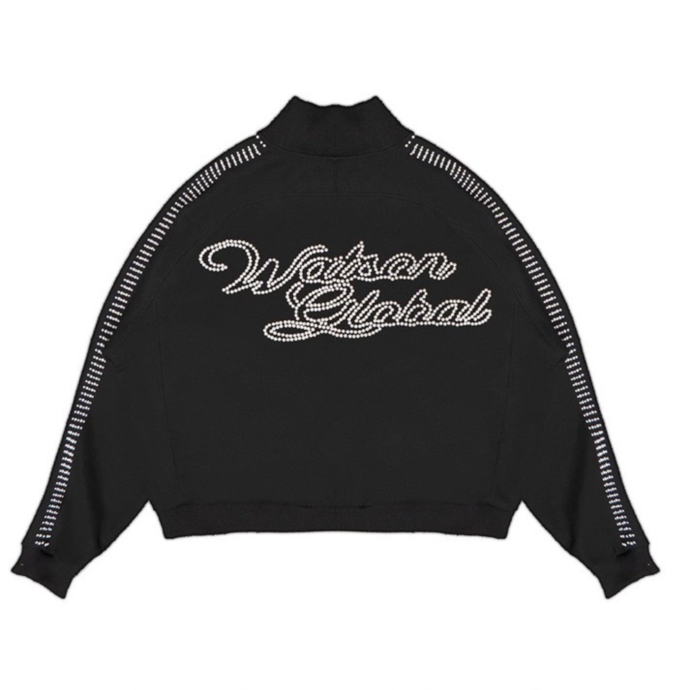 Watson Studios Pearl Lined Sweat Suit Jacket Black Small New With Tags - Picture 2 of 8